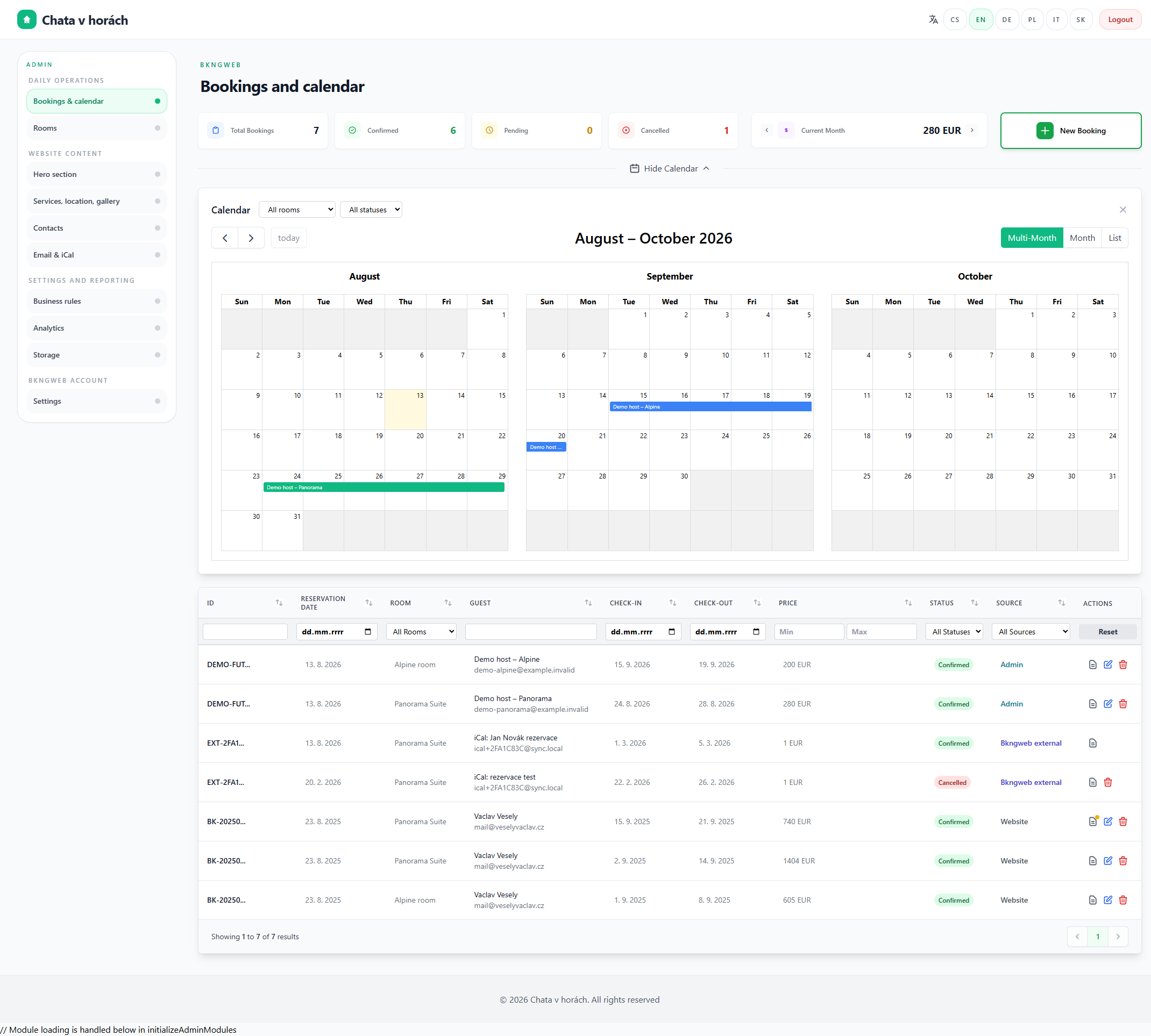 BKNGWEB Auto-SaaS administration